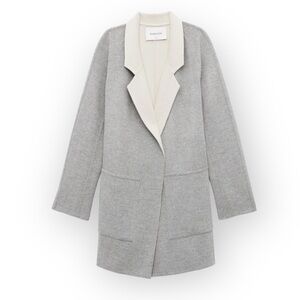 Aritzia Babaton Wool two-tone grey open front coat in size Small